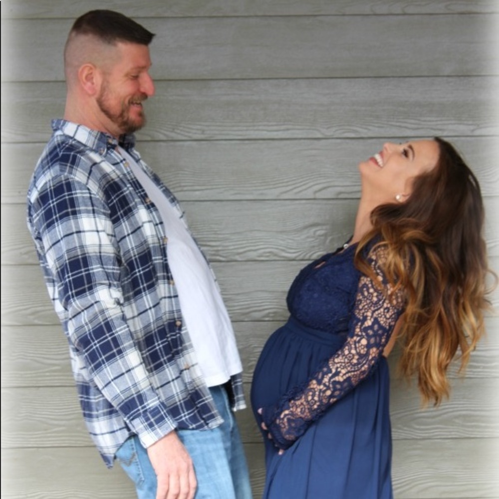 Pink Blush Blue lace Dress